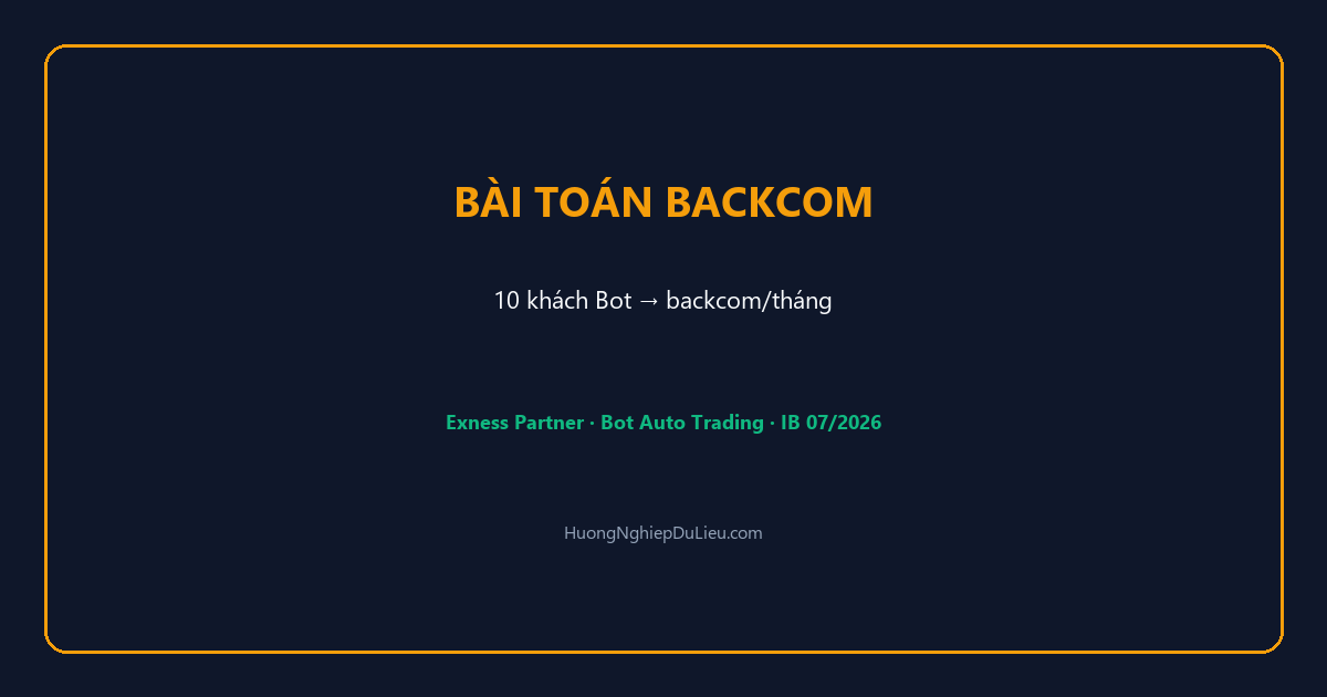 Bài toán backcom Exness: 10 khách chạy Bot Vàng — IB nhận bao nhiêu/tháng?